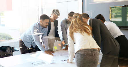 Business people conference in modern meeting room