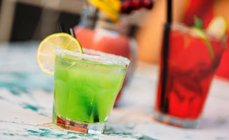 Smoothies from healthy organic fruit and vegetablesの写真素材