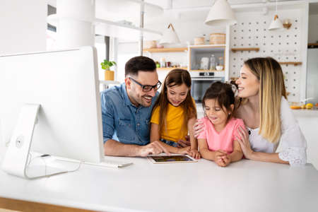 Education family online school technology lockdown concept