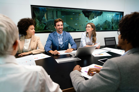 Entrepreneurs and business people conference in modern meeting room