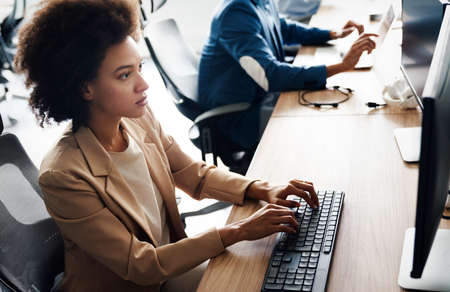 Programmer working in a software developing companyの写真素材