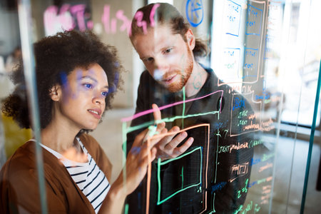 Technology software programming develop idea people conceptの写真素材