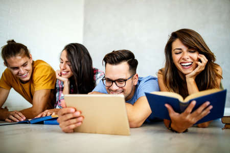 Diversity students friends people happiness teamwork education conceptの写真素材