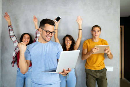 Modern education, business, startup, friendship and teamwork concept.の写真素材