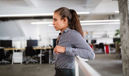 Portrait of a young business woman in officeの写真素材