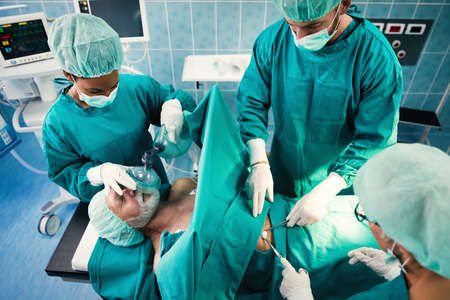 Hospital medical surgery team is ready for the operationの写真素材