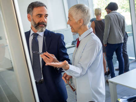 Corporate business team and manager in meeting. Business, people, teamwork concept.の写真素材