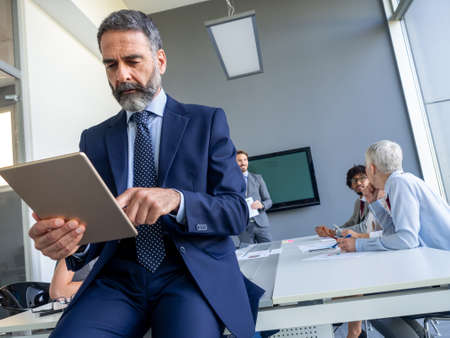Corporate business team and manager in a meetingの写真素材