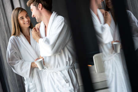 Couple enjoying wellness weekend and serene moments together
