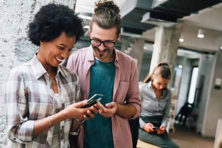 Collaboration and analysis by business people working in officeの写真素材