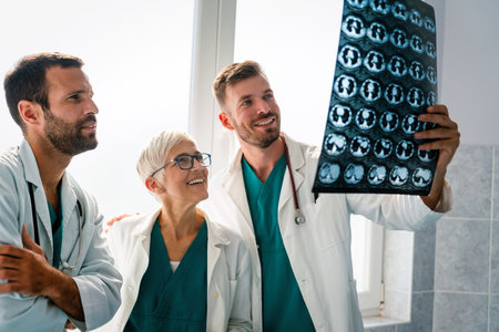 Radiology, health care, people, surgery and medicine conceptの写真素材