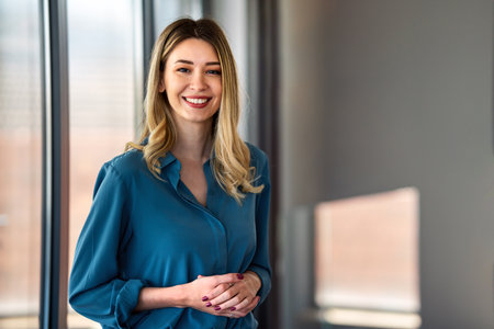 Professional business woman leader, company worker or sales, hr manager working in modern officeの写真素材