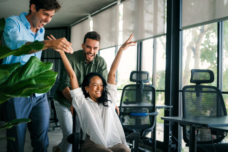 Business teamwork results are motivated by business success victory loyalty unity conceptの写真素材