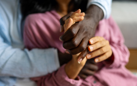 Handshake between people of different ethnicities, symbolizing trust, harmony, belonging, and unityの写真素材
