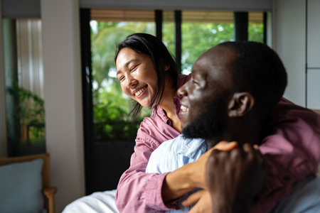 Mutual respect happy, successful relationship. Loving couple enjoying trust harmony and togethernessの写真素材