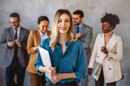 Success business woman with laptop, analytics and developer for startup business website IT softwareの写真素材