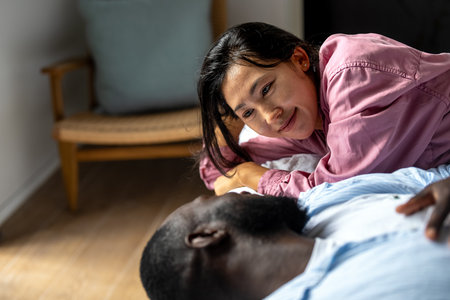 Mutual respect happy, successful relationship. Loving couple enjoying trust harmony and togethernessの写真素材