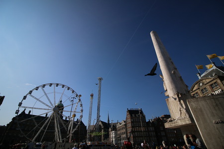 Winter Sky in Dam Square Amsterdamのeditorial素材