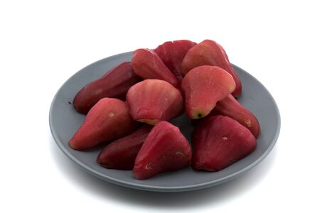 Rose Apples on dish isolatedの写真素材