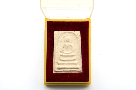 Old Thai Buddhist Amulet  A.D.1972 "Wat Rakhang Khositaram Woramahawiharn" Bangkok Thailand Commemorative 100 Yaerのeditorial素材