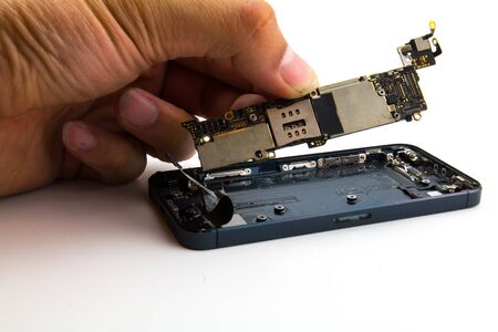 Repairing phones are taken out of the motherboard.