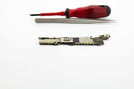 The motherboard of a mobile phone to repair mobile phone.の写真素材