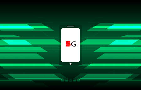 5G technology abstract on greenのイラスト素材