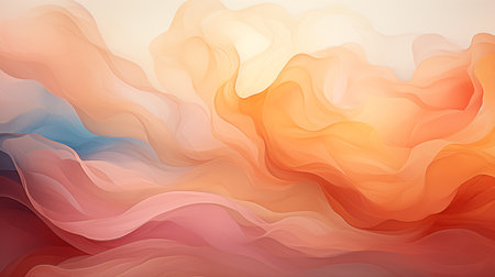 Abstract background with red, orange and yellow waves. Vector illustration.の素材