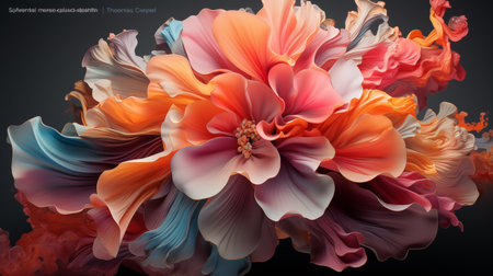 Abstract background with colorful flowers. 3d rendering, 3d illustration.の素材