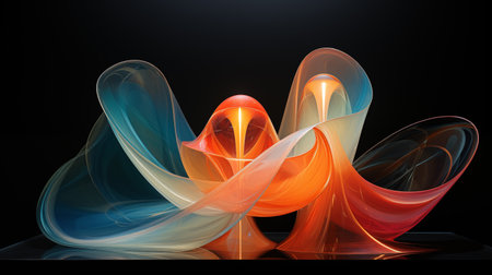 3d illustration of abstract geometric composition,digital fractal art works.の素材