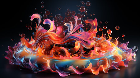 3d rendering of abstract colorful background with liquid shapes. Creative designの素材