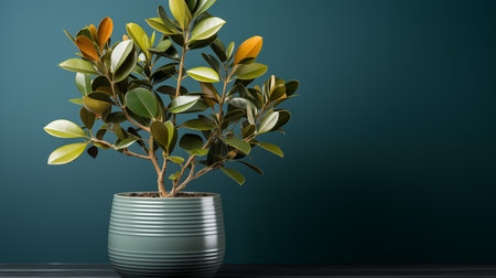 Ficus in a pot on a dark background. 3d renderingの素材