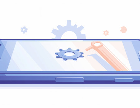Smartphone repair service concept. Vector illustration in flat design style.の素材