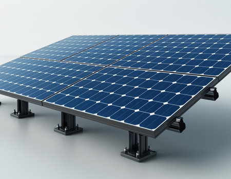 3d render of solar panel on white background. Alternative energy conceptの素材