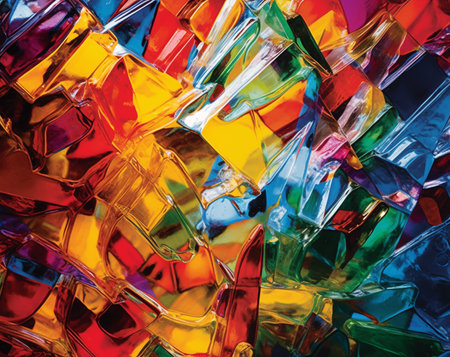 abstract background of colored glass cubes in the form of a rainbowの素材