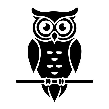 Owl icon. Simple illustration of owl vector icon for web design isolated on white backgroundのイラスト素材