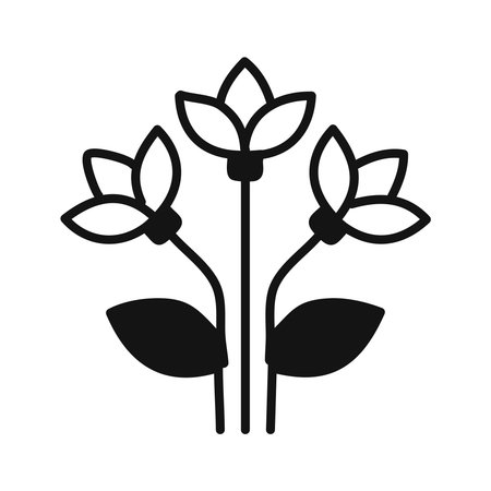 Elegant Lily Flower Line Art Vector. Black and White Floral Outline Drawing for Coloring Pages, Tattoos, and Wall Artのイラスト素材