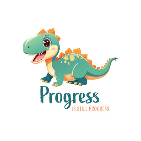 Motivational Cartoon Character Art for Positive Prints &amp; Wallpapersのイラスト素材