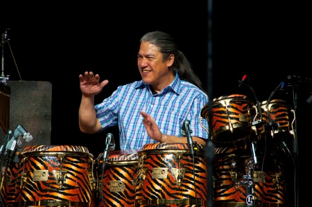 Raul Rekow. Carlos Santana concert Crocus City Hall in Moscow.  July 17, 2011のeditorial素材