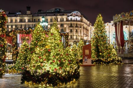 Winter Moscow before Christmas and New Year. Moscow, Russia. January 9, 2018のeditorial素材