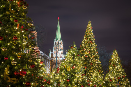 Winter Moscow before Christmas and New Year. Moscow, Russia. January 9, 2018