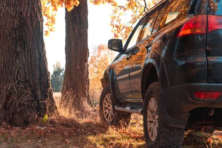 Mitsubishi Pajero Sport on a sunny day. Moscow, Russia. October 12, 2018のeditorial素材