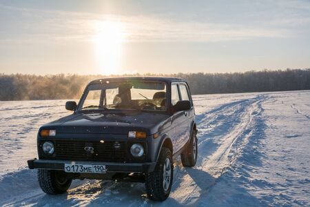 Moscow, Russia - January 26, 2014: Russian off-road car Lada Nivaのeditorial素材