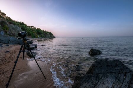 Paralia Gerakinis, Sithonia, Chalkidiki, Greece - June 29, 2014: The camera is a Nikon D7100 and a...