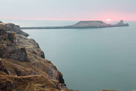 The Worm's Head at sunsetの写真素材