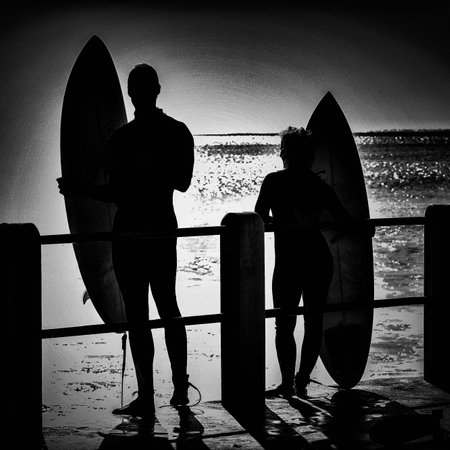 Waiting to make the jumpの写真素材