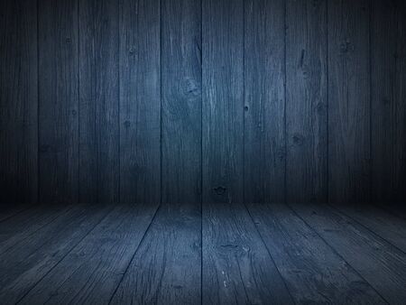 Old dark blue wood texture background with natural pattern on the surfaceの写真素材