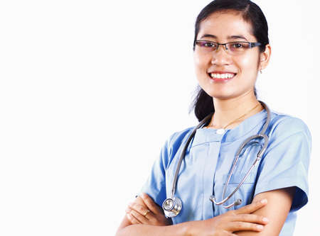 Nurse medical isolated on white backgroundの写真素材