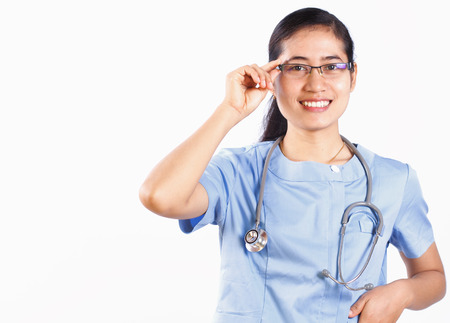 Nurse medical isolated on white backgroundの写真素材