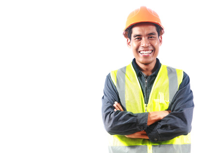 Man engineer isolalated on white backgroundの写真素材